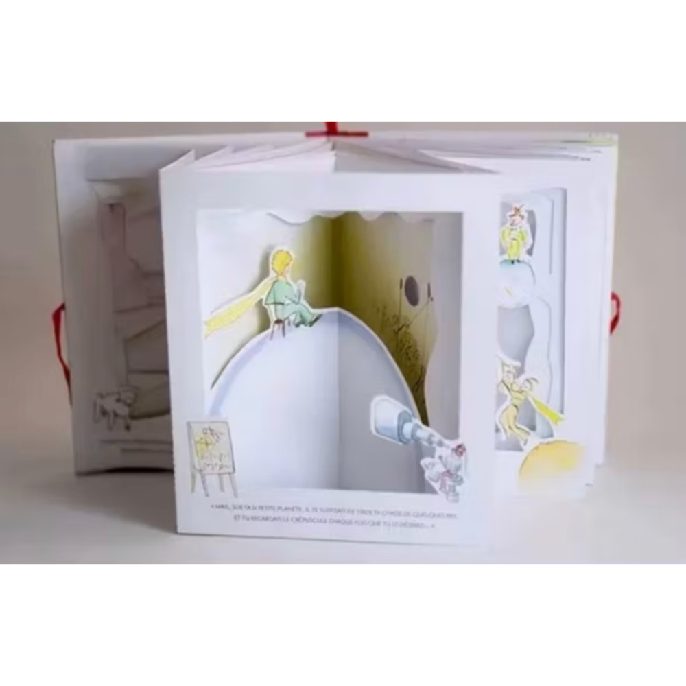 慶祝小王子75週年法文版旋轉木馬式紙劇場立體書，阿根廷紙藝家Gerard Lo Monaco傾心之作-細節圖5
