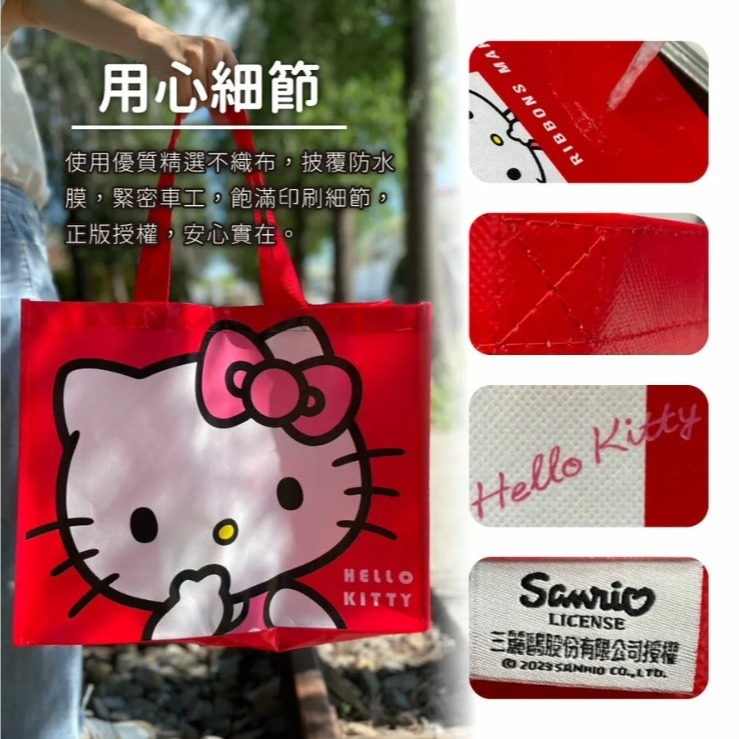 正版 三麗鷗 Hello Kitty 酷洛米 環保購物袋 提袋 購物袋-細節圖7