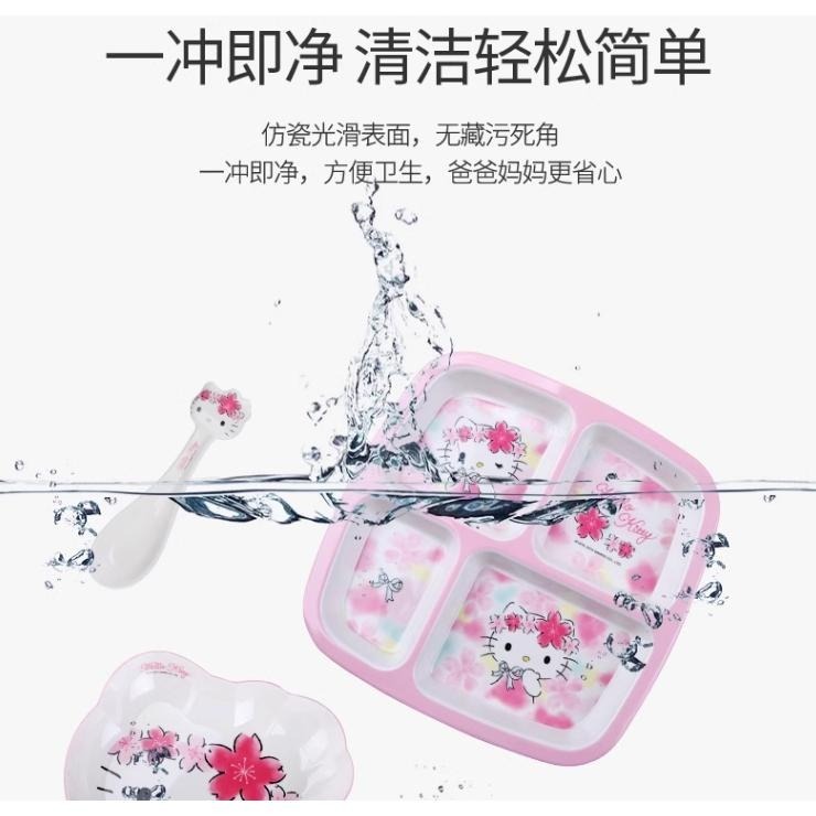 正版 三麗鷗Kitty櫻花美耐皿餐具 餐碗 湯碗 甜點盤 餐具-細節圖7