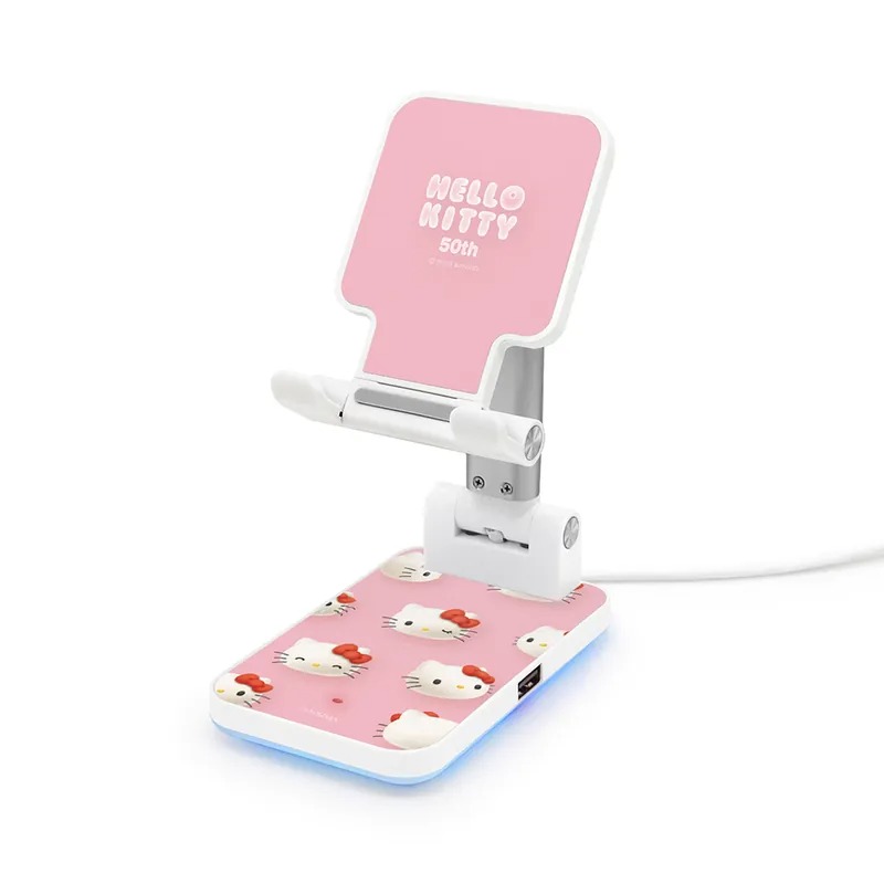 正版 三麗鷗 Hello Kitty 折疊無線充電支架 50週年 充電支架 充電-細節圖4