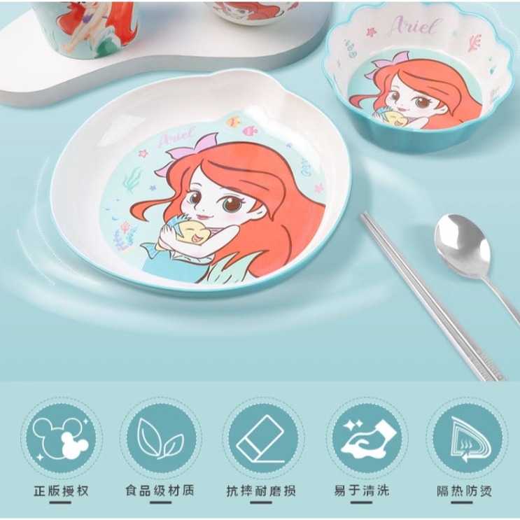 正版 迪士尼 小美人魚造型盤 兒童餐盤 餐具-細節圖4