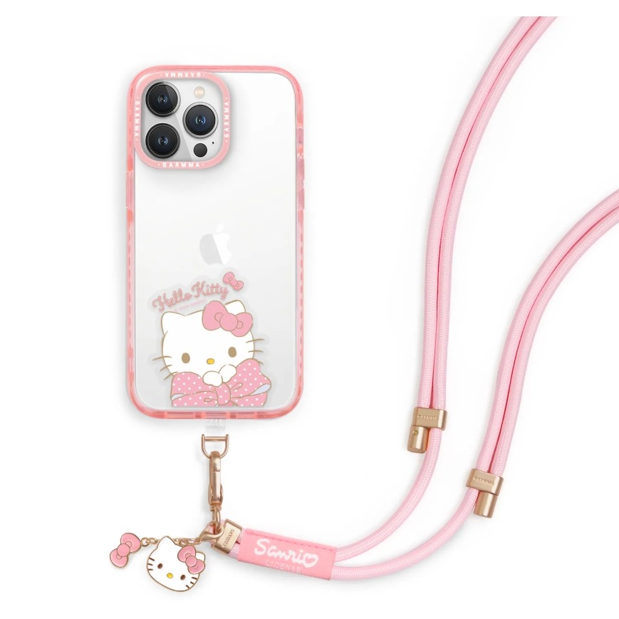 正版 三麗鷗 公仔吊飾扣環長背帶 防丟繩-細節圖2