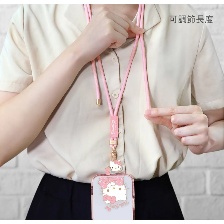 正版 三麗鷗 公仔吊飾扣環長背帶 防丟繩-細節圖4