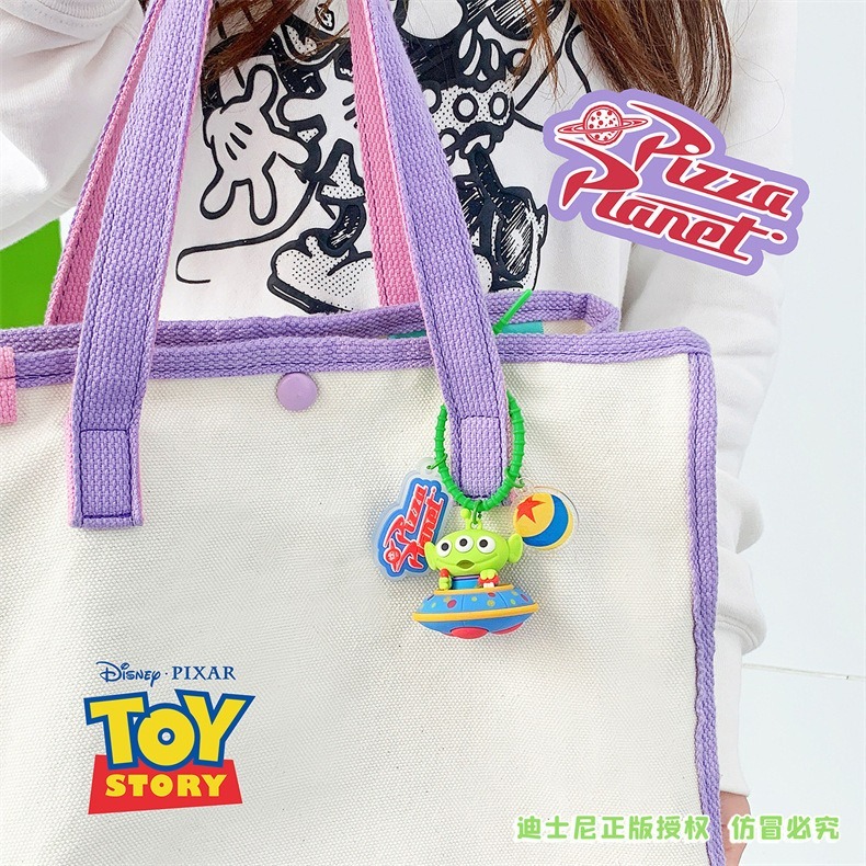 正版 迪士尼皮克斯載具系列吊飾 玩具總動員 三眼怪 熊抱哥 可愛萌趣吊飾 鑰匙圈 公仔吊飾-細節圖3