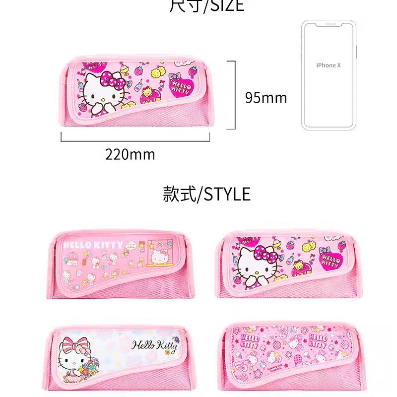 正版 三麗鷗Hello Kitty牛津布筆袋 小學生筆袋 文具收納袋 學生筆袋 款式隨機出-細節圖7