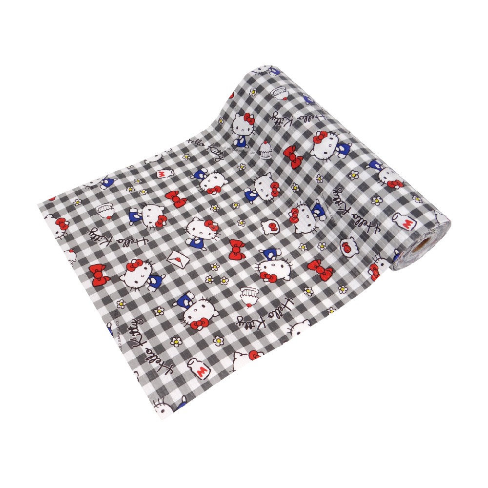 正版 三麗鷗 凱蒂貓 防水防污鋪布-格紋(黑) 廚房鋪布 防污鋪墊 防污布-細節圖7