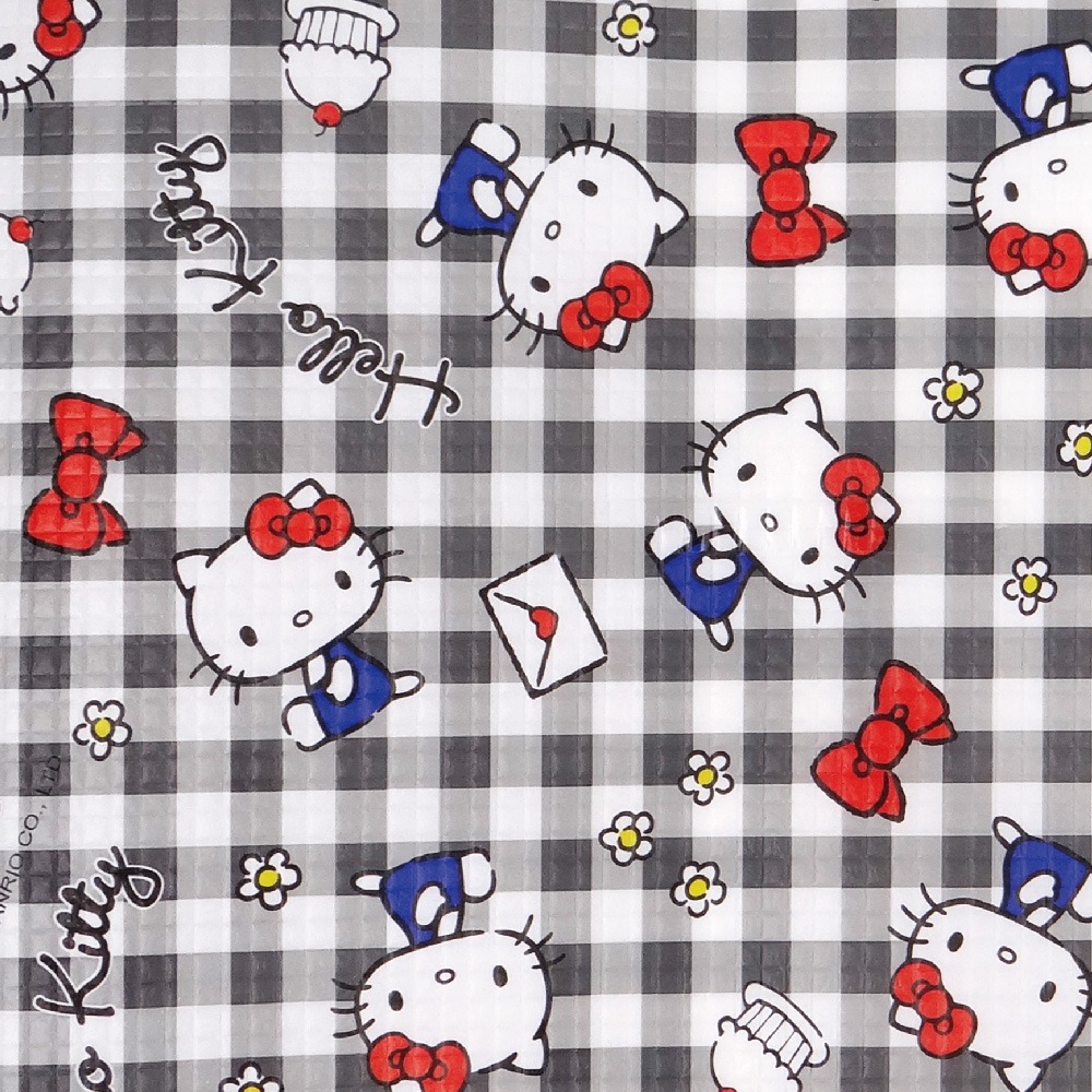 正版 三麗鷗 凱蒂貓 防水防污鋪布-格紋(黑) 廚房鋪布 防污鋪墊 防污布-細節圖9