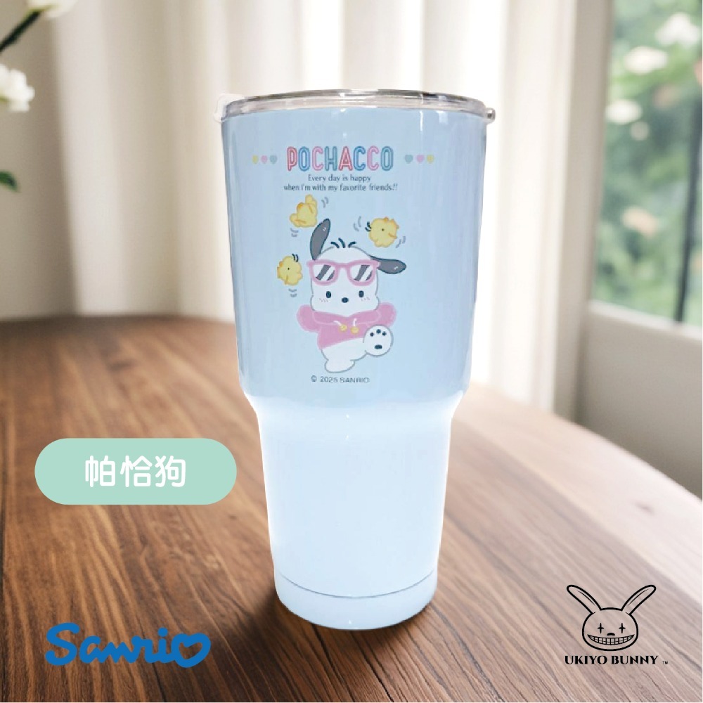 正版 三麗鷗900ml冰霸杯 酷洛米冰霸杯 帕恰狗保溫杯 布丁狗 大耳狗保溫杯 冰霸杯-規格圖5