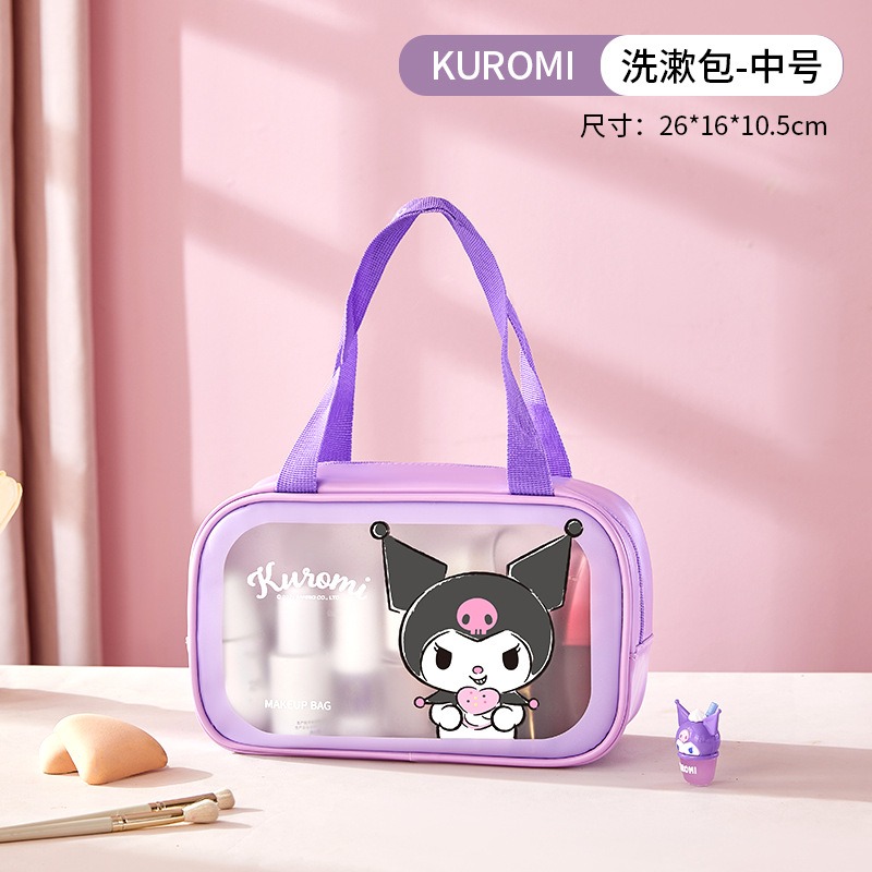 正版 三麗鷗透明洗漱袋 KUROMI 酷洛米 化妝包 洗潄包 旅行用品袋 透明洗潄包-規格圖8