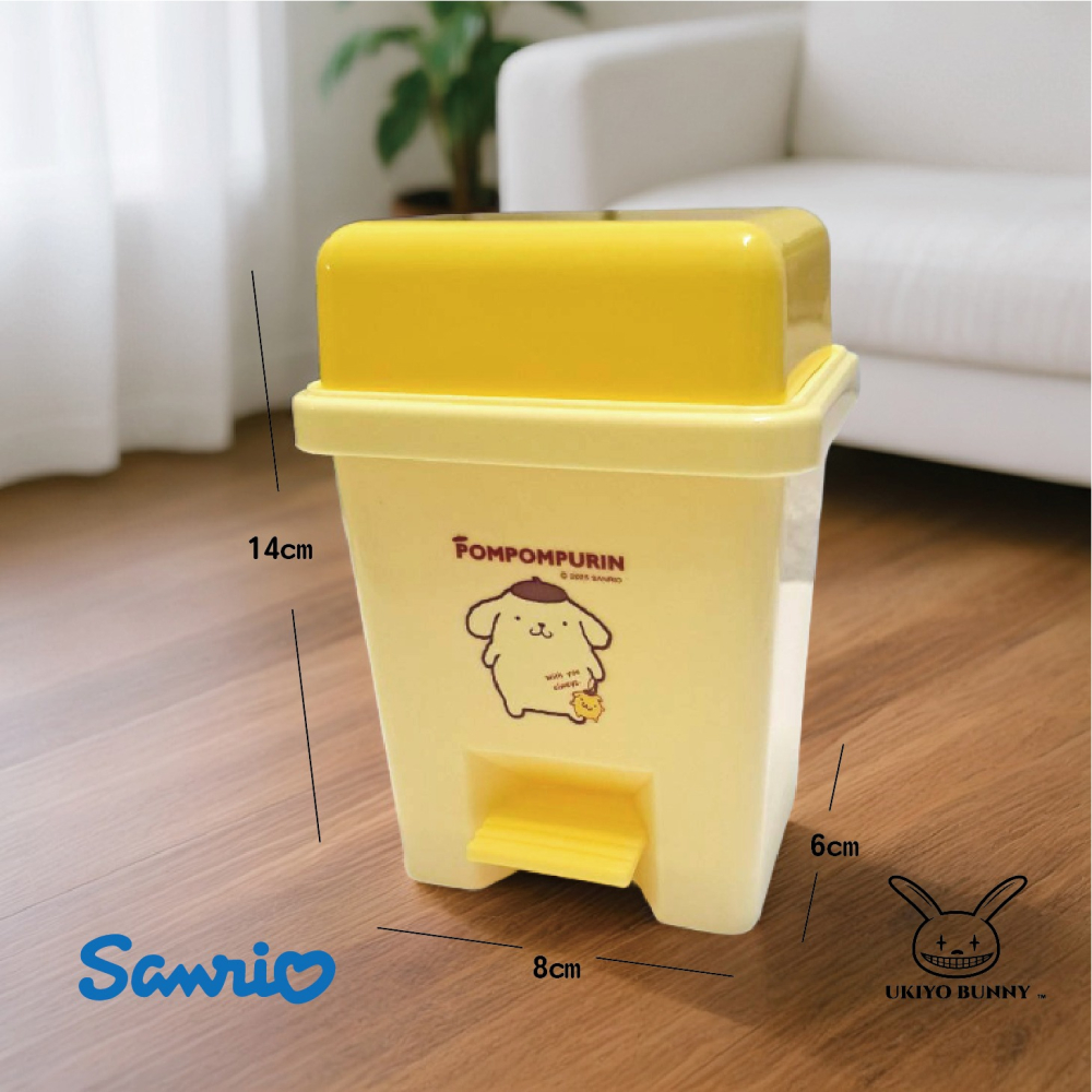 正版 三麗鷗 布丁狗 帕恰狗 迷你踏式垃圾桶 垃圾筒 置物桶 收納桶-細節圖5