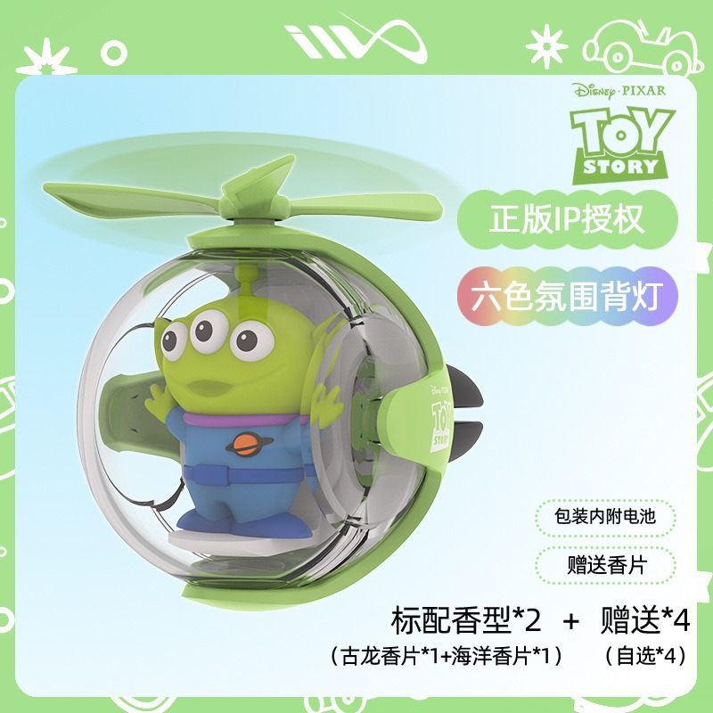正版 迪士尼飛行球車用薰香 三眼怪薰香 史迪奇 熊抱哥 飛行球薰香 車內薰香 出風口薰香 擴香 車用芳香-規格圖6