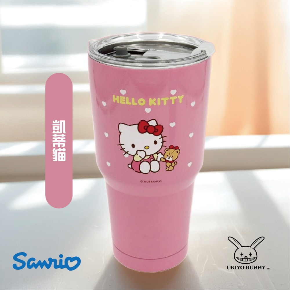 正版 三麗鷗900ml冰霸杯 Hello Kitty 布丁狗 保溫杯 冰霸杯 保冷保溫杯 不鏽鋼保溫杯-規格圖6