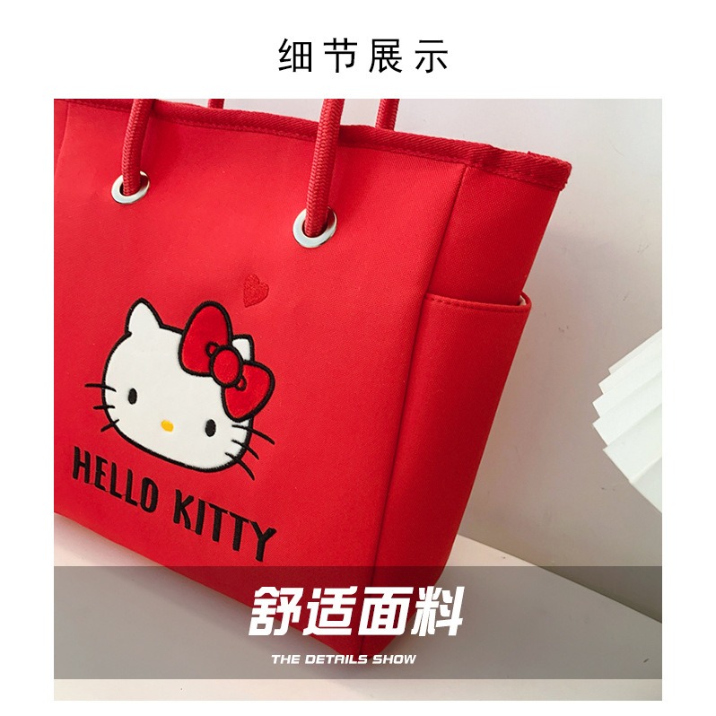 正版 Kitty大容量托特包 三麗鷗托特包 Hello Kitty大容量單肩包 通勤包 購物包 托特包-細節圖5
