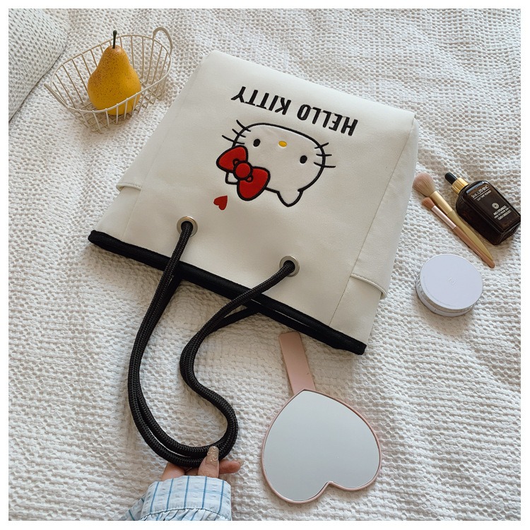 正版 Kitty大容量托特包 三麗鷗托特包 Hello Kitty大容量單肩包 通勤包 購物包 托特包-細節圖7