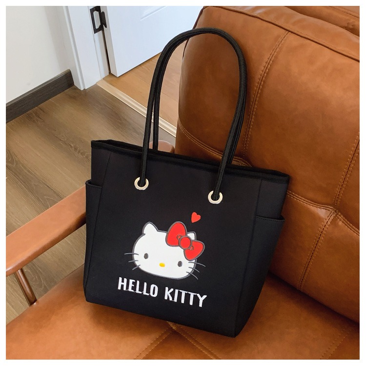 正版 Kitty大容量托特包 三麗鷗托特包 Hello Kitty大容量單肩包 通勤包 購物包 托特包-細節圖8