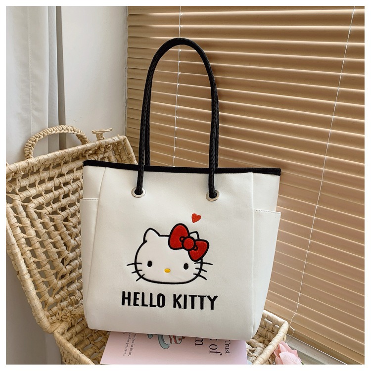 正版 Kitty大容量托特包 三麗鷗托特包 Hello Kitty大容量單肩包 通勤包 購物包 托特包-規格圖9