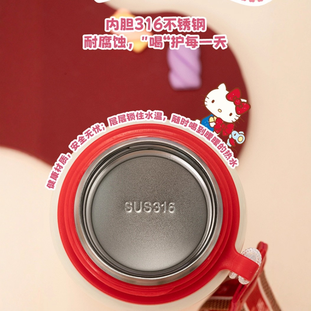 正版 三麗鷗舒馨500ml保溫瓶 Kitty 酷洛米 大耳狗 美樂蒂 保溫杯 316內膽-細節圖5