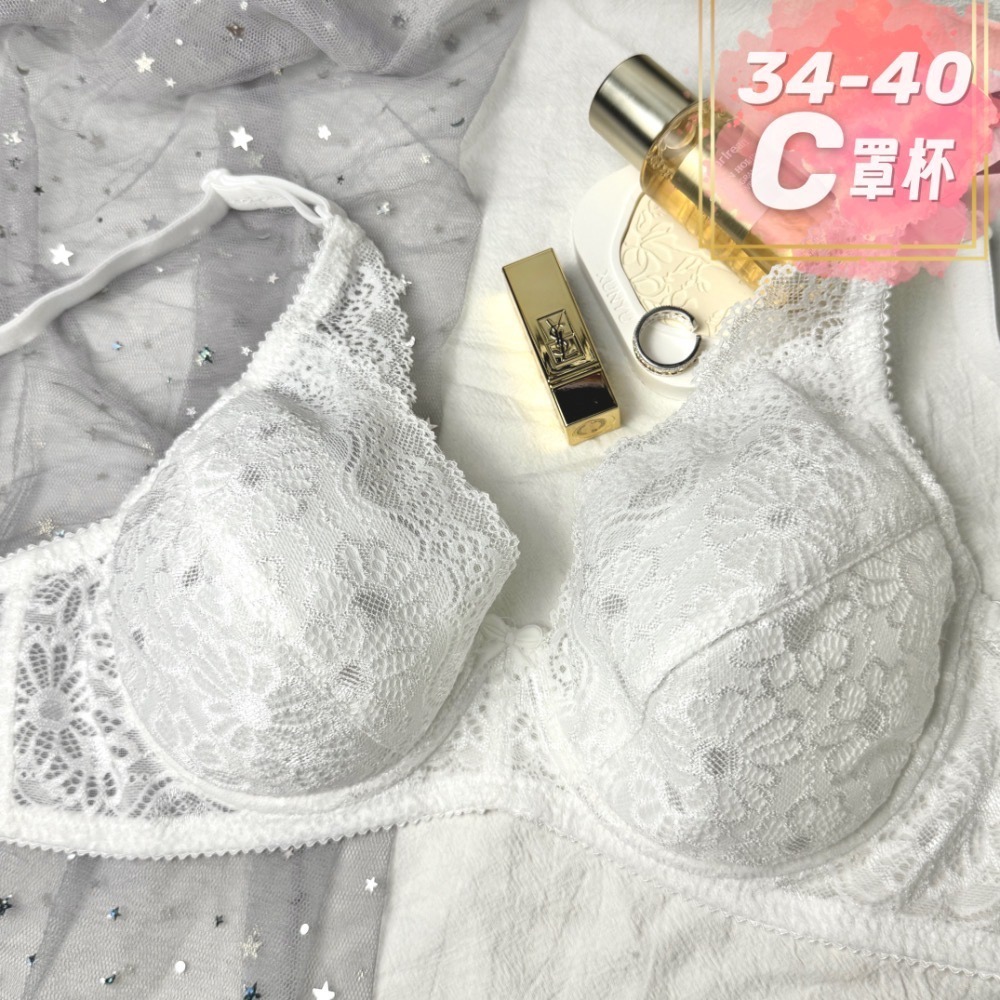 「哈小舖」臺灣製MIT蕾絲全罩薄杯胸罩C罩杯內襯全棉鋼圈內衣超美蕾絲 四色-細節圖6