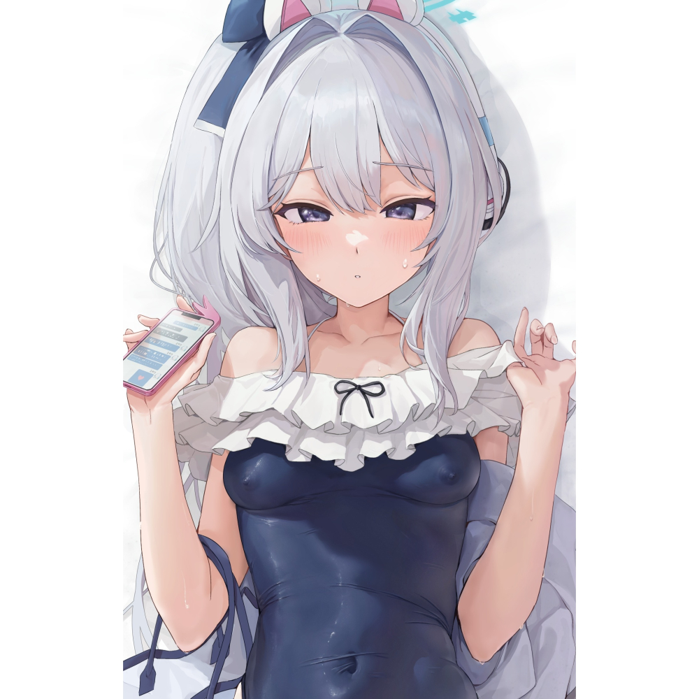 【全新】[少女の杜(晃田ヒカ)] 蔚藍檔案 月雪都子 泳裝 抱枕套 (ブルーアーカイブ 水着 ミヤコ 宮子)-細節圖2