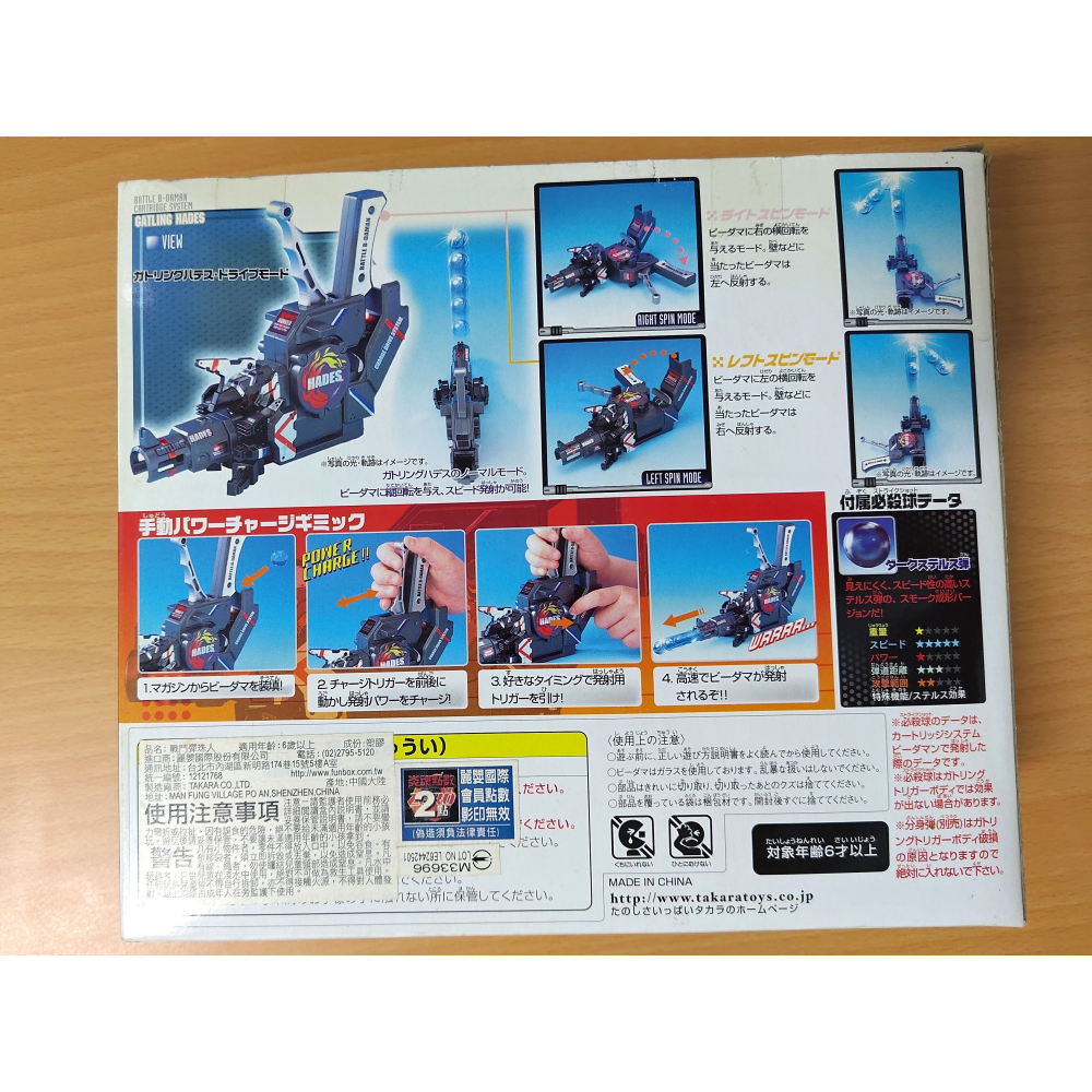 【二手】TAKARA 戰鬥彈珠人 121 狂暴哈帝斯 (B傳說 炎魂 麗嬰代理)-細節圖2
