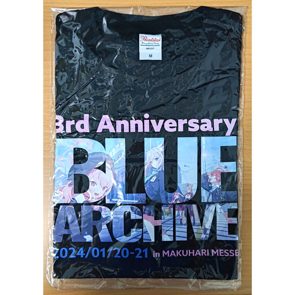【全新】蔚藍檔案 3周年 ブルアカふぇす！～3きゅーべりーまっち、先生♪～ T恤 黑 M號 (ブルーアーカイブ)-細節圖3