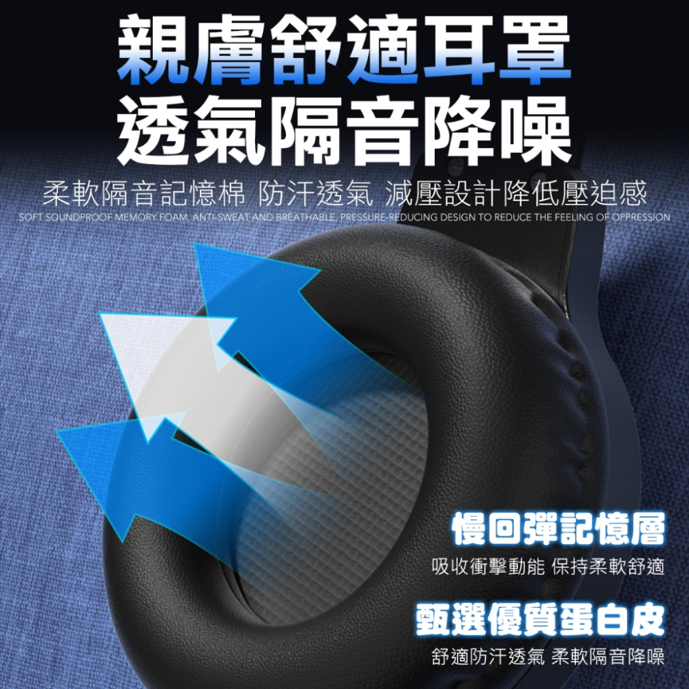 電競耳機 頭戴式耳機 遊戲耳機 電腦耳機 PS5 耳機 麥克風 耳麥 電腦耳機 發光耳機 重低音耳機-細節圖2