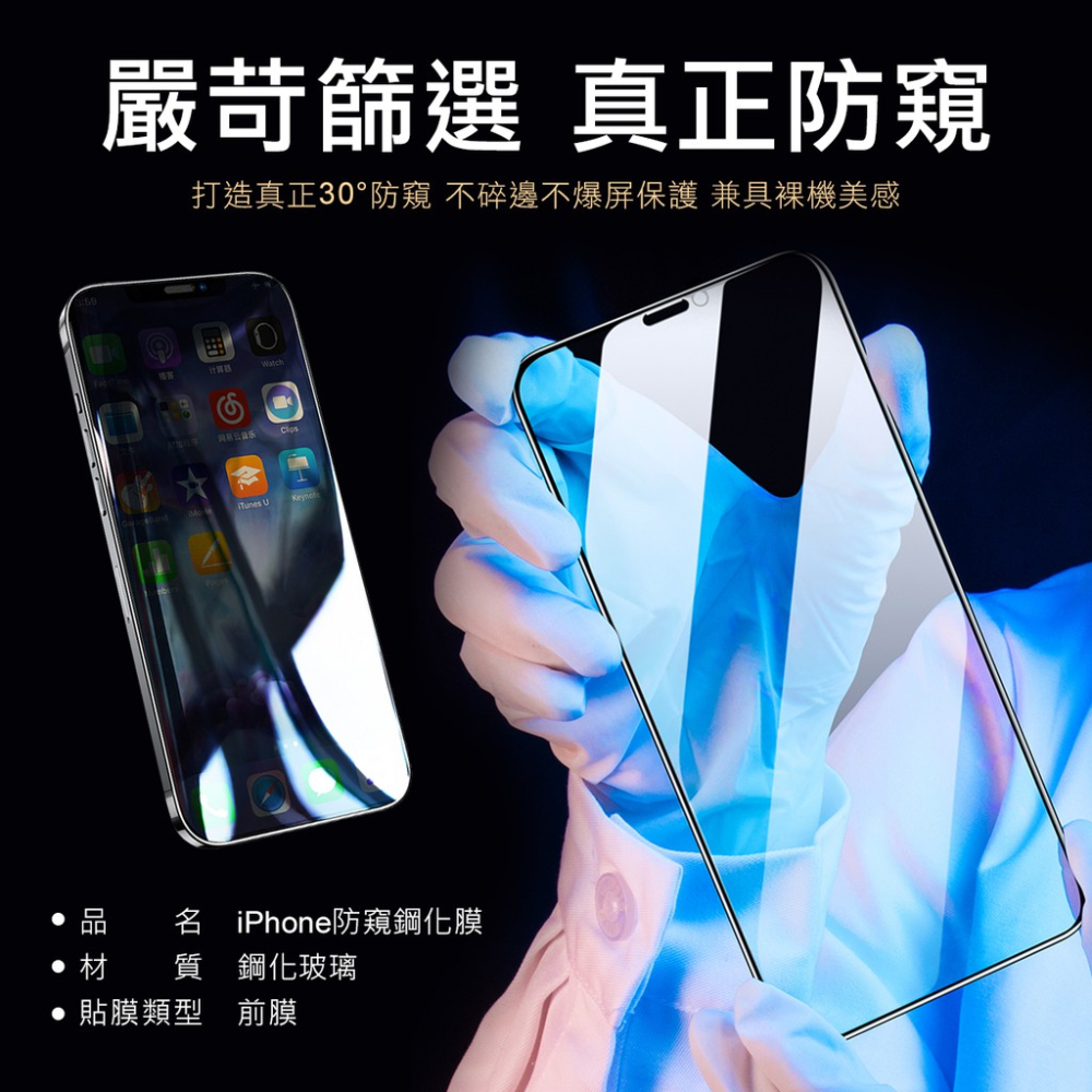 iPhone 全系列 防窺 保護貼 螢幕貼 玻璃貼 i16 Pro Max i15 Plus i14 i13 i12 X-細節圖9