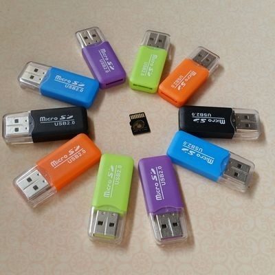 迷你讀卡器MicroSD/TF讀卡器TF讀卡器(顏色隨機)(support 500GB SD card) J-1-細節圖2