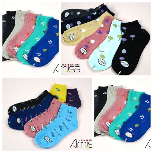 索取試用品_精緻細針提花少女襪(混款-款式隨機) J-13097-細節圖5