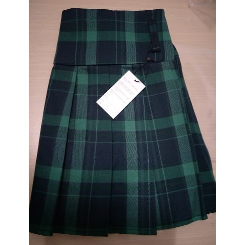 品名: 秋冬款學院風高腰半身裙百褶裙A字裙毛呢格子裙褲裙短裙(順折綠色)(XL) J-13493-細節圖3