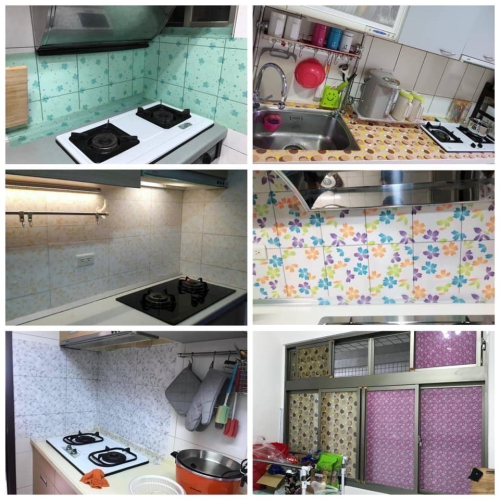 台灣製造 愛潔樂AGL 噴水就黏無膠萬用貼（綜合 可不同花做搭配）廚房壁貼,窗貼
