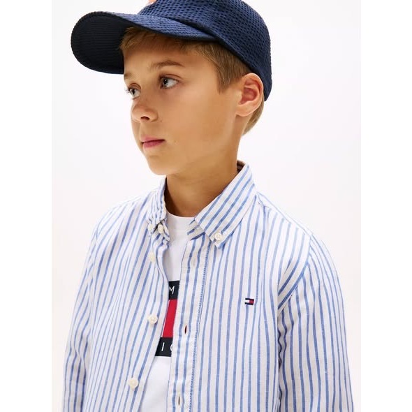 全新 TOMMY HILFIGER 兒童亞麻條紋襯衫 8號-細節圖2