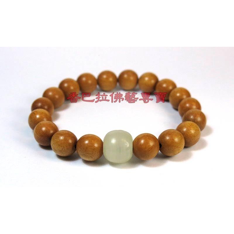 印尼檀香木10mm手串 / 配玉石桶珠-細節圖2