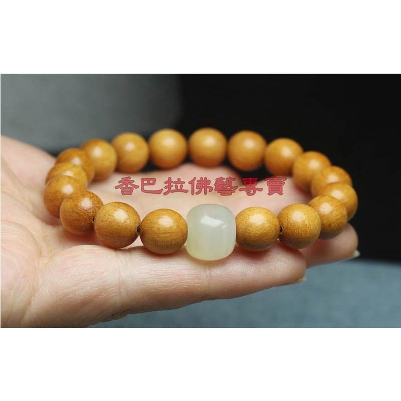 印尼檀香木10mm手串 / 配玉石桶珠-細節圖4