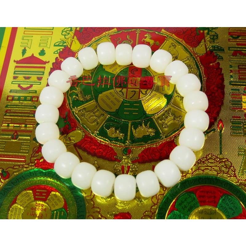 白玉菩提根桶珠手串 10 x 8mm-細節圖3