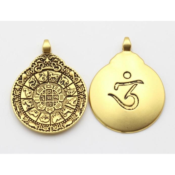 藏銀九宮八卦牌 / 直徑3.6公分 / 雕刻精美-細節圖2