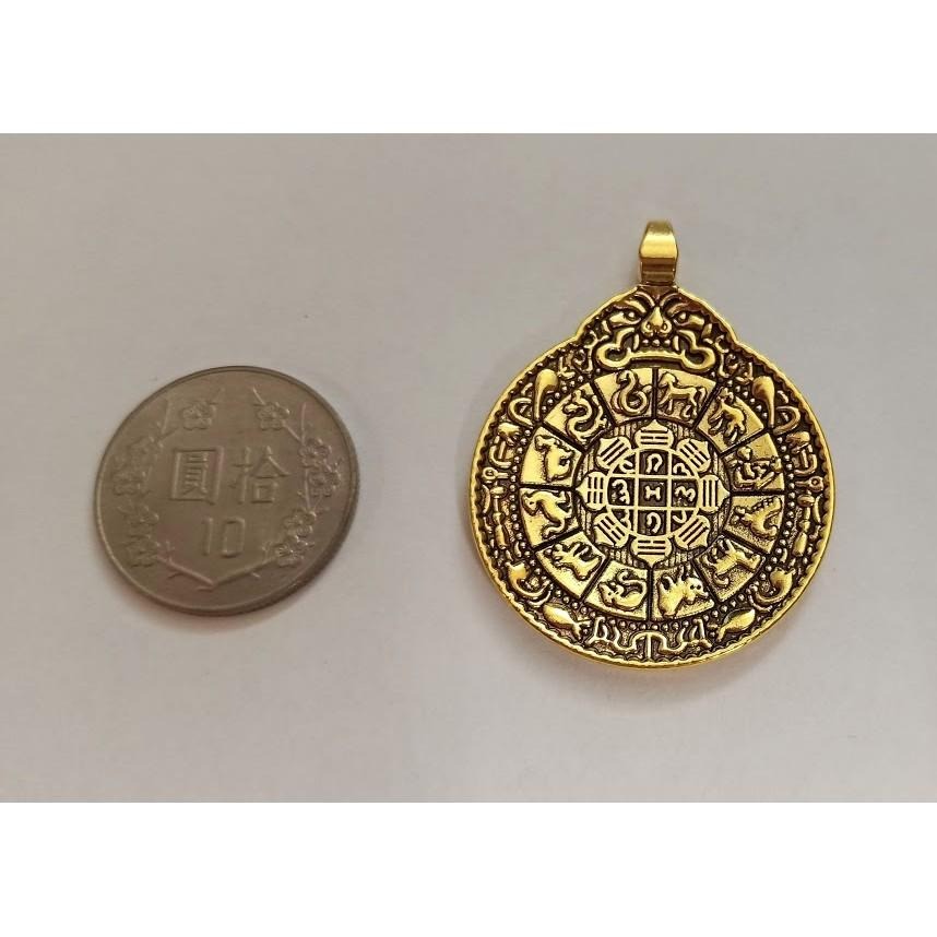 藏銀九宮八卦牌 / 直徑3.6公分 / 雕刻精美-細節圖3