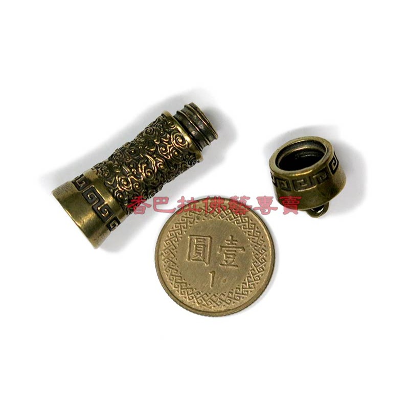 純銅復古祥雲錢幣嘎烏盒-細節圖4