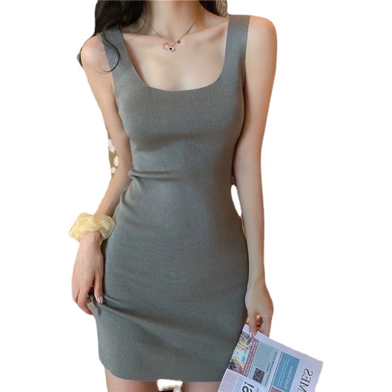 《平鎮現貨》包臀連身裙 莫代爾連身裙 顯瘦連身裙 包臀連身裙 顯瘦連身裙 無袖連身裙 長版背心 背心連身裙 莫代爾睡衣-細節圖3