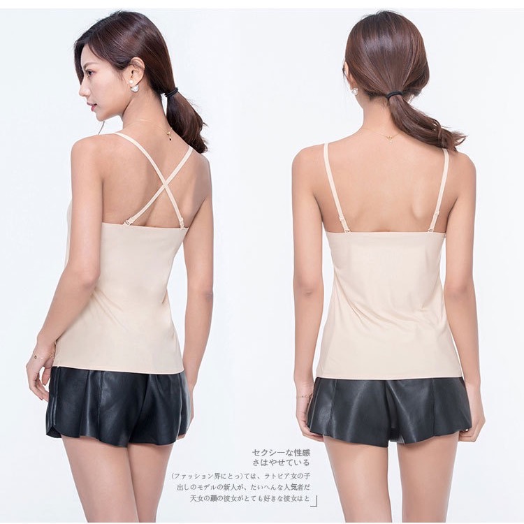 《平鎮現貨》冰絲涼感內搭背心 涼感背心 冰絲背心 內搭 小可愛 內搭衣 防曝光 背心 女背心 細肩帶背心-細節圖3