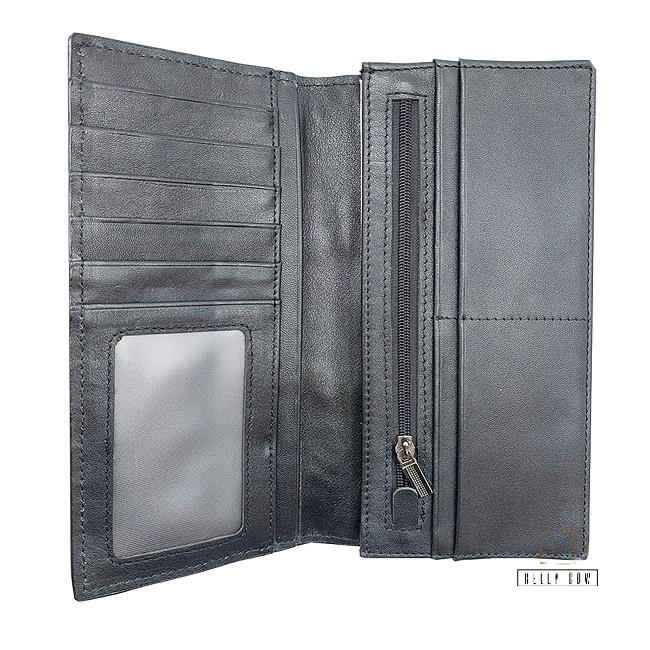 ■BB現貨■真牛皮鱷魚壓紋黑色西裝長夾-細節圖3