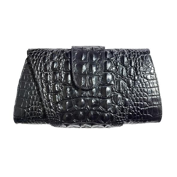 ■BB現貨■真牛皮鱷魚壓紋雙掀蓋肩/側背包-細節圖3