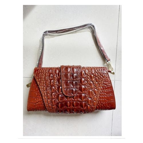 ■BB現貨■真牛皮鱷魚壓紋雙掀蓋肩/側背包-細節圖5