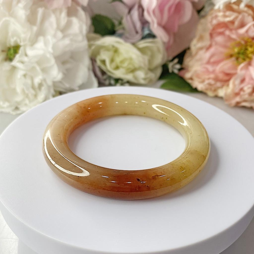 NO.4稀有灑金酒釀蜜桃 三色 俏色 佘太翠 手鐲 59+圈口 佘太 手環 佘太手鐲 佘太玉-細節圖4