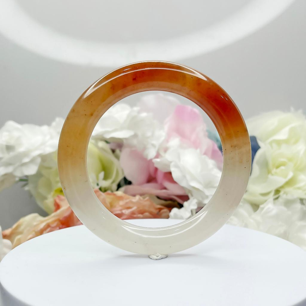 NO.173稀有三彩幻彩圓鐲 內徑 60 MM 圈口 幻彩佘太翠玉鐲 手環(帶皮摳) 👋尺寸:內徑60*寬12*厚12.-細節圖8