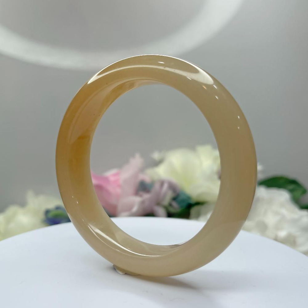 NO.85稀有絕美俏色滿糖鐲 藕糖佘太翠玉 56MM 圈口 甜蜜紅糖 手鐲 尺寸:內徑56.8*寬15*厚9.5MM-細節圖6