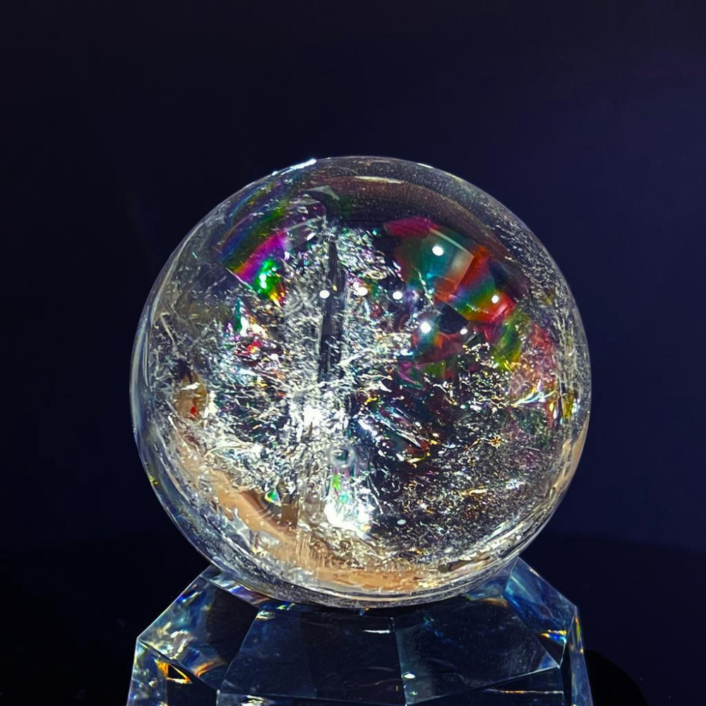 稀有阿賽斯特萊水晶球51.7MM 超高頻療癒 梵天透體彩虹光 Satyaloka clear Azeztulite-細節圖2