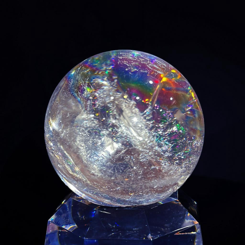 稀有阿賽斯特萊水晶球51.7MM 超高頻療癒 梵天透體彩虹光 Satyaloka clear Azeztulite-細節圖4