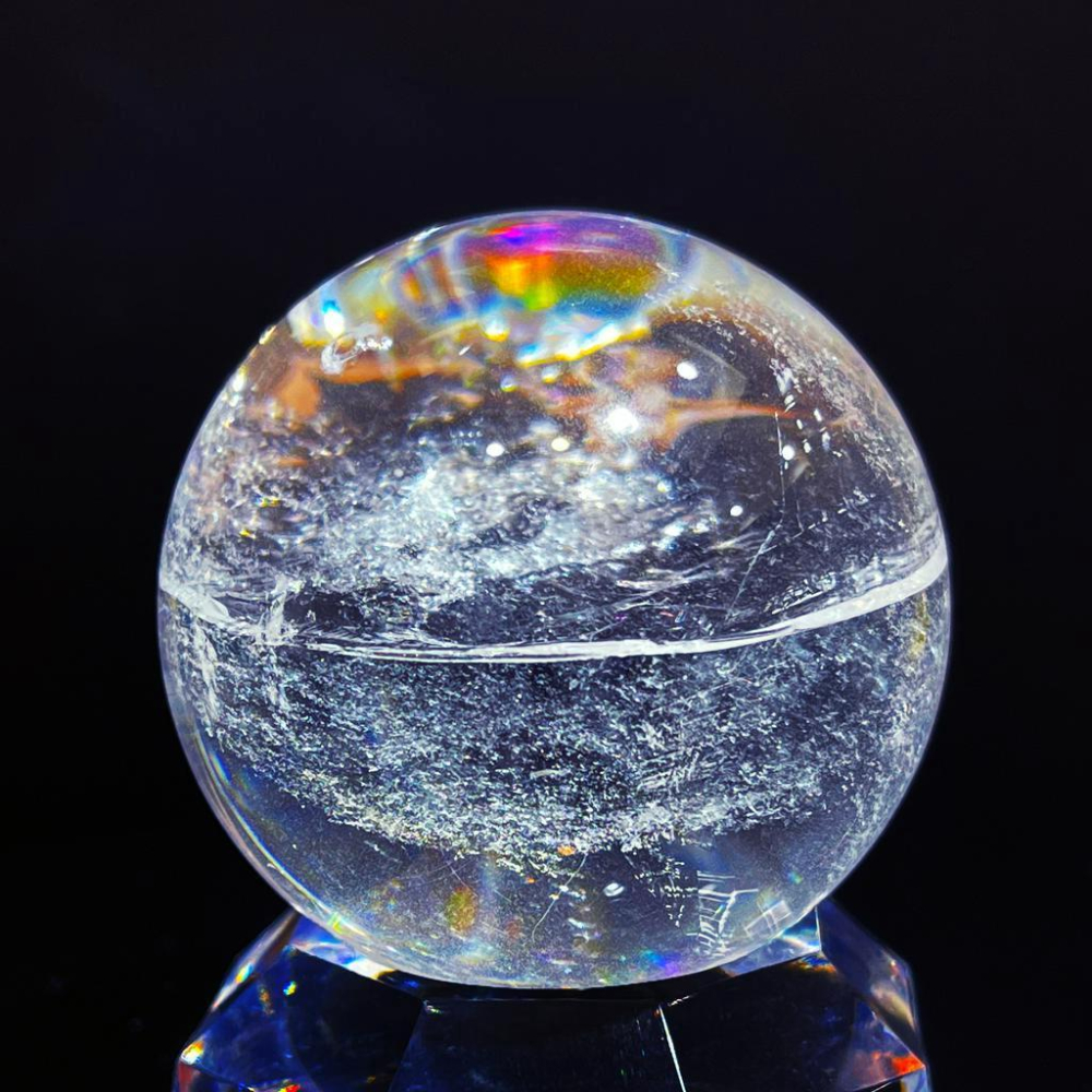 稀有阿賽斯特萊水晶球51.7MM 超高頻療癒 梵天透體彩虹光 Satyaloka clear Azeztulite-細節圖8