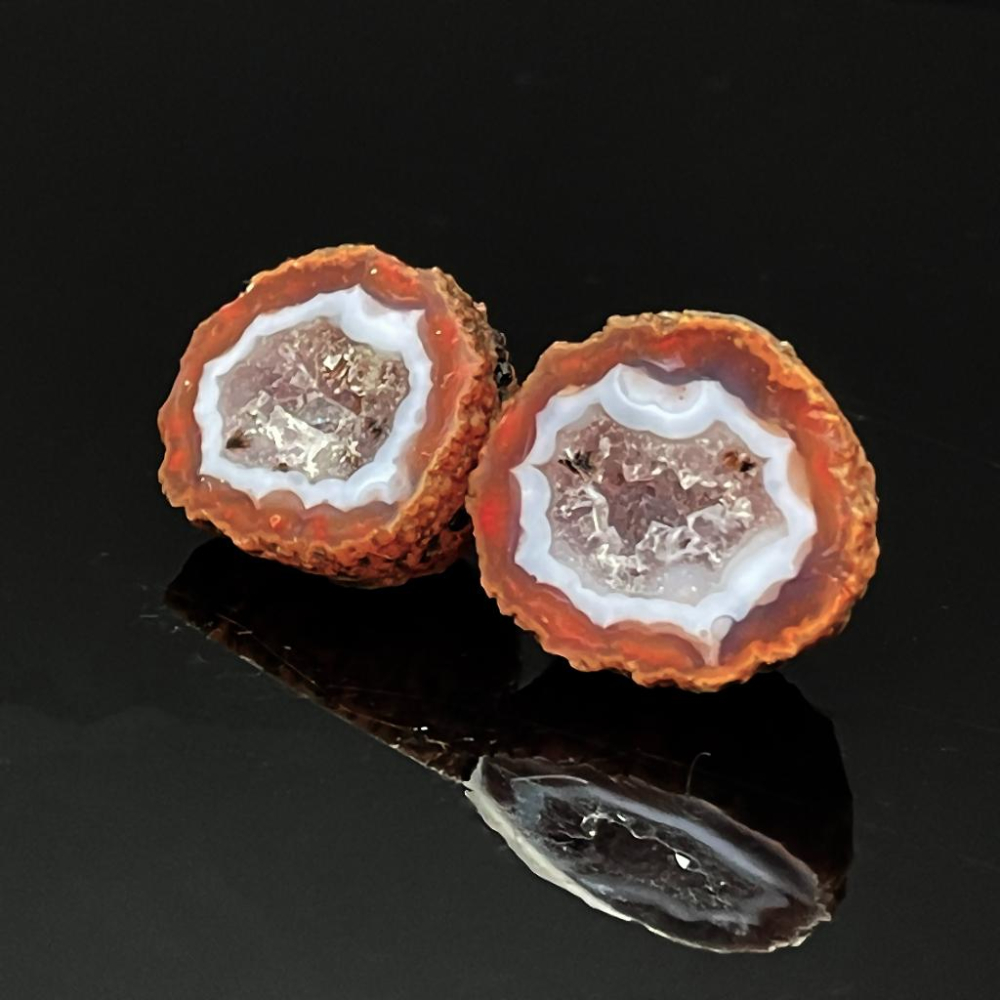 稀有水晶瑪瑙共生聚寶盆 戰國紅瑪瑙蛋 28*23*21MM-細節圖2